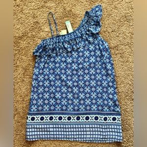 Skies are Blue Magnolia One Shoulder Ruffle Detail Dress in Size XL